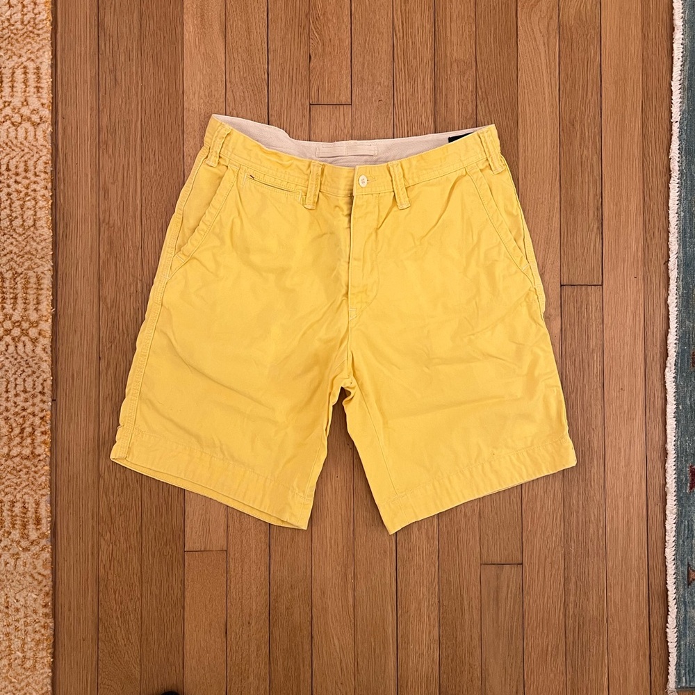 Ralph Lauren Bright Yellow Men's Flat Front Shorts